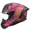 LS2 Rapid III Poppies Full Face Helmet Matte Black Pink