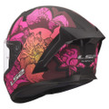 LS2 Rapid III Poppies Full Face Helmet Matte Black Pink