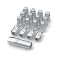 BULLITE LUG NUT SET CHROME WITH KEY & VALVE STEM 3/8"-24 (16PCS)