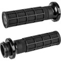 ODI LOCK-ON HART-LUCK FULL-WAFFLE BLACK/BLACK TBW 1" V31HTW-BB-B