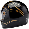 BILTWELL Gringo S Flames Helmet - Gloss Black