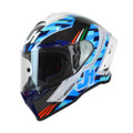 Just1 J-GPR De Rosa Replica Starline Design Helmet - White/Blue/Carbon