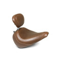MUSTANG 18-21 Harley Fat Boy Wide Tripper Solo Seat w/ Driver Backrest - Brown
