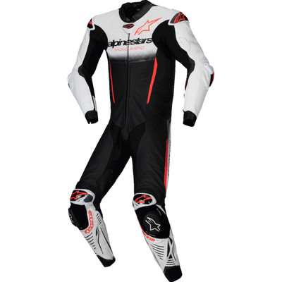 ALPINESTARS GP-R7 1-PC Leather Suit - White/Black/Red Fluo ALPINESTARS GP-R7 1-PC Leather Suit - White/Black/Red Fluo
