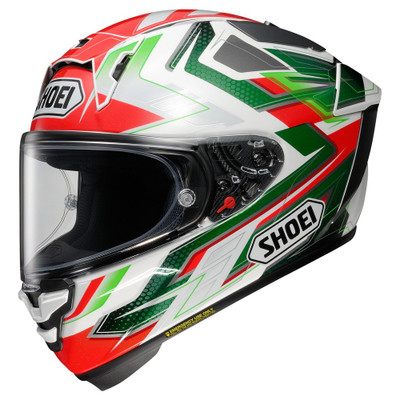 SHOEI X-Fifteen Escalate Helmet - Red/Green/White SHOEI X-Fifteen Escalate Helmet - Red/Green/White