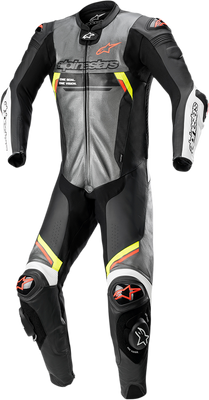 ALPINESTARS Missile Ignition v2 1-Piece Leather Suit - Metallic Gray/Black/Yellow/Red