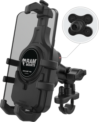 RAM Quick Grip Pro Phone Mount - with Vibe Safe Short