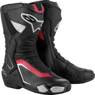 ALPINESTARS SMX-6 V3 Vented Boots - Black/Silver/Red ALPINESTARS SMX-6 V3 Vented Boots - Black/Silver/Red