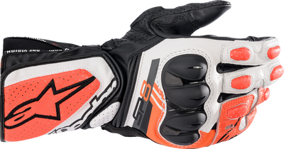 ALPINESTARS SP-8 V3 Gloves - Black/White/Fluo Red