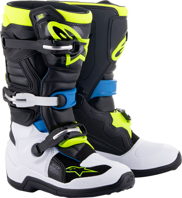 ALPINESTARS Youth Tech 7S Boots - Black/Blue/Yellow
