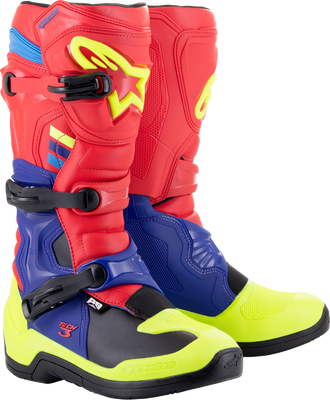 ALPINESTARS Tech 3 Boots - Red/Blue/Yellow