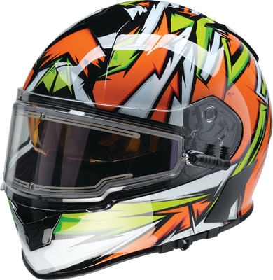 Z1R Warrant Neuron Snow Electric Helmet - Orange/Green