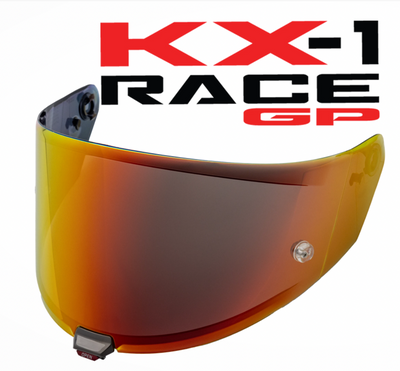 KYT KX-1 Race GP Visor - Red Iridium