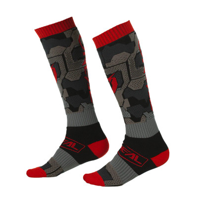 O'NEAL Pro MX Socks - Camo Black/Red Sox