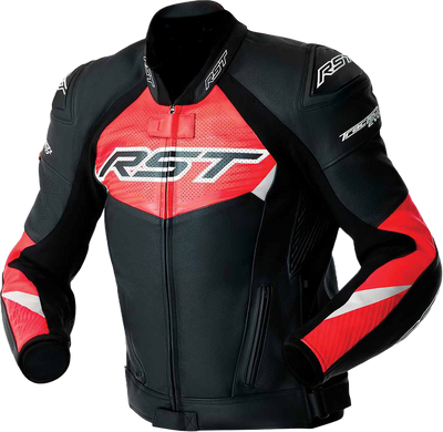 RST Tractech EVO D3O Leather Jacket - Black/Red 