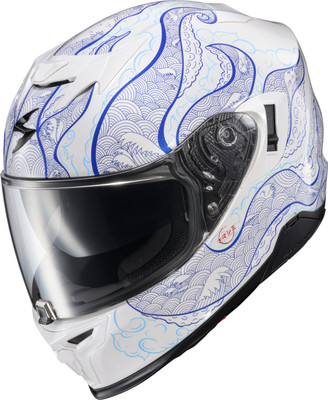 SCORPION EXO EXO-T520 Nama Shimi Helmet - White/Blue