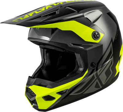 FLY RACING 2026 Kinetic Crest Helmet - Grey/Black/Hi-Viz
