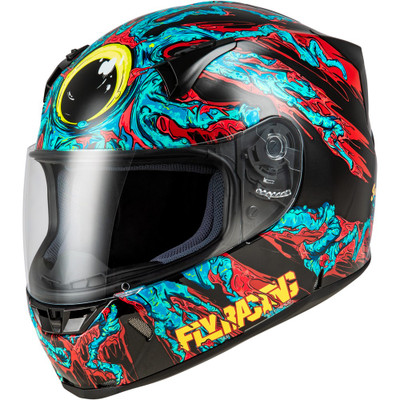 FLY RACING Revolt Space Creep Helmet - light blue/black/red 