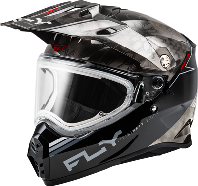 FLY RACING Trekker Cold Weather Conceal Helmet Electric Shield - black/grey/white