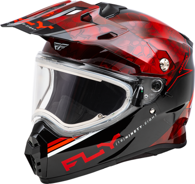 FLY RACING Trekker Cold Weather Conceal Helmet Electric Shield - red/black 