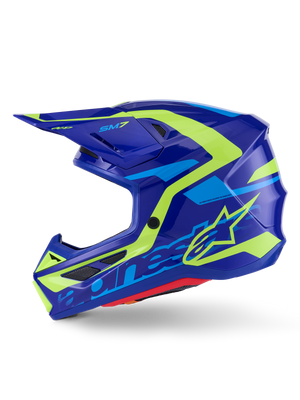 ALPINESTARS 2026 SM7 Deed Helmet - Blue/Ylw Fluo