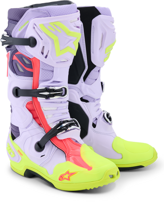 ALPINESTARS Tech 10 Supervented Boots - Purp/Ylw Fluo/Diva Pink 