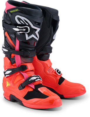 ALPINESTARS MX Tech 7 Boots - Black/Red Fluo/Pink Fluo 