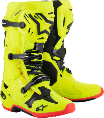 ALPINESTARS Tech 10 Boots - Ylw Fluo/Blk/Red Fluo