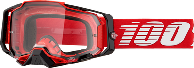 100% Armega Red Goggles - Clear