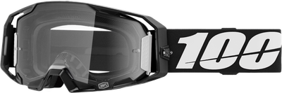 100-PERCENT Armatic MX goggle with clear lens and black strap, optically correct lens.