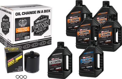 MAXIMA V-Twin Oil Change Kit Mineral EVO - Black Filter