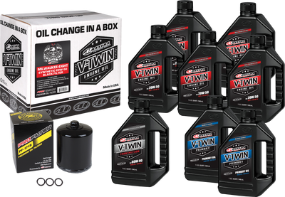 MAXIMA V-Twin Syn Oil Change Kit M8 - Black Filter