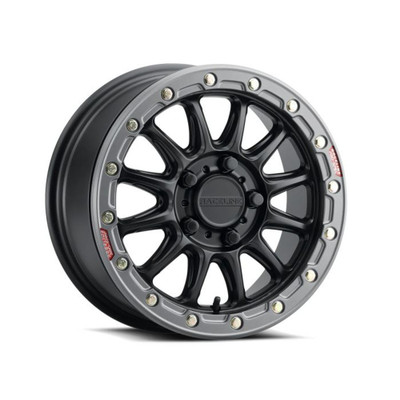 RACELINE ALPHA BLACK W/GUNMETAL RING 17X7 4X137 +40
