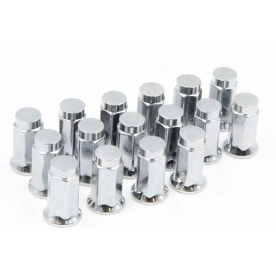 RACELINE 16 PACK 10MM X 1.25 (14MM HEX,FLAT) CHROME