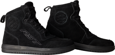 RST WOMENS HITOP MOTO SNEAKER CE BLACK SUEDE SZ 5