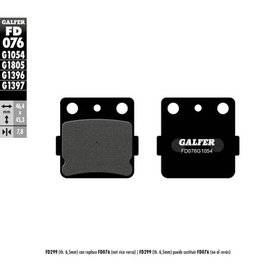 GALFER BRAKE PADS SEMI METALLIC FD076G1054