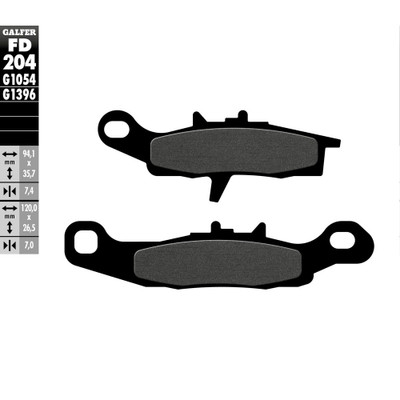 GALFER BRAKE PADS SEMI METALLIC FD204G1054