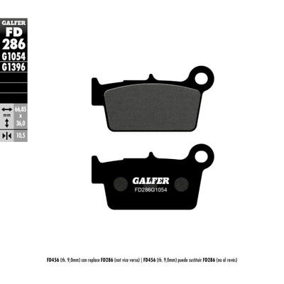 GALFER BRAKE PADS SEMI METALLIC FD286G1054