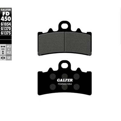 GALFER BRAKE PADS SEMI METALLIC FD450G1054