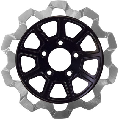 LYNDALL BRAKES 9 SPOKE ROTOR FRONT BLK/SIL BOW TIE 11.8" 4003-1133