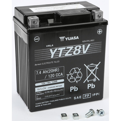 YUASA BATTERY YTZ8V SEALED FACTORY ACTIVATED YUAM728ZV