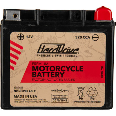 HARDDRIVE PREMIUM BATTERY GYZ20H / YTX20H CCA 320 HRDM72RGH