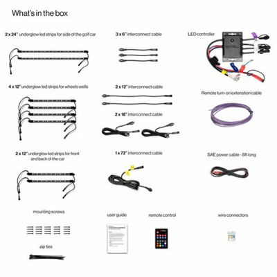 ECOXGEAR 2/4 SEATER LEDKIT W/CONTROLLER SEI-LEDZ4UGLW24