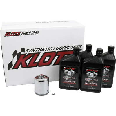 KLOTZ Basic 4 Quart Synthetic Engine Oil and Chrome Filter Kit