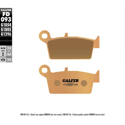 GALFER BRAKE PADS SINTERED FD093G1396