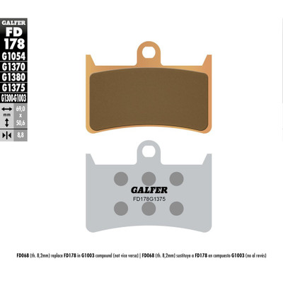 GALFER BRAKE PADS SINTERED CERAMIC FD178G1375