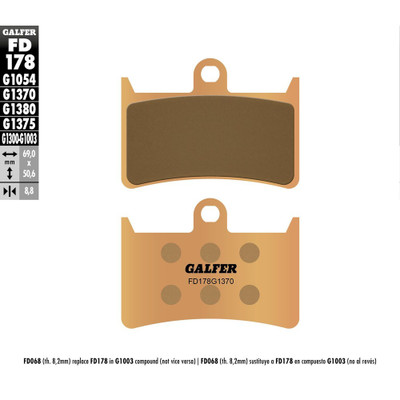 GALFER BRAKE PADS SINTERED FD178G1370