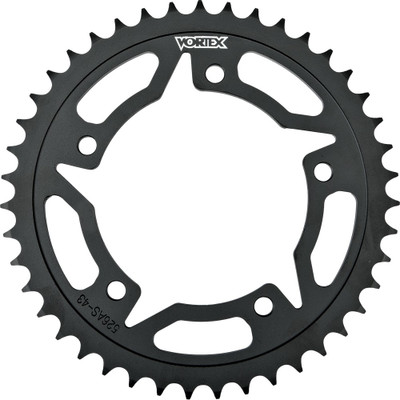 VORTEX REAR SPROCKET STEEL 43T-525 BLK SUZ/TRI 526S-43