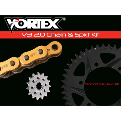 VORTEX SPROCKET/CHAIN KIT STL/ALU 14/42T BLK SX3 520-106L GLD CKG6464