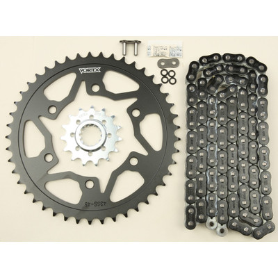 VORTEX SPROCKET/CHAIN KIT STL/STL 15/45T SIL RX3 520-114L BLK CK6354